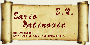 Dario Malinović vizit kartica
